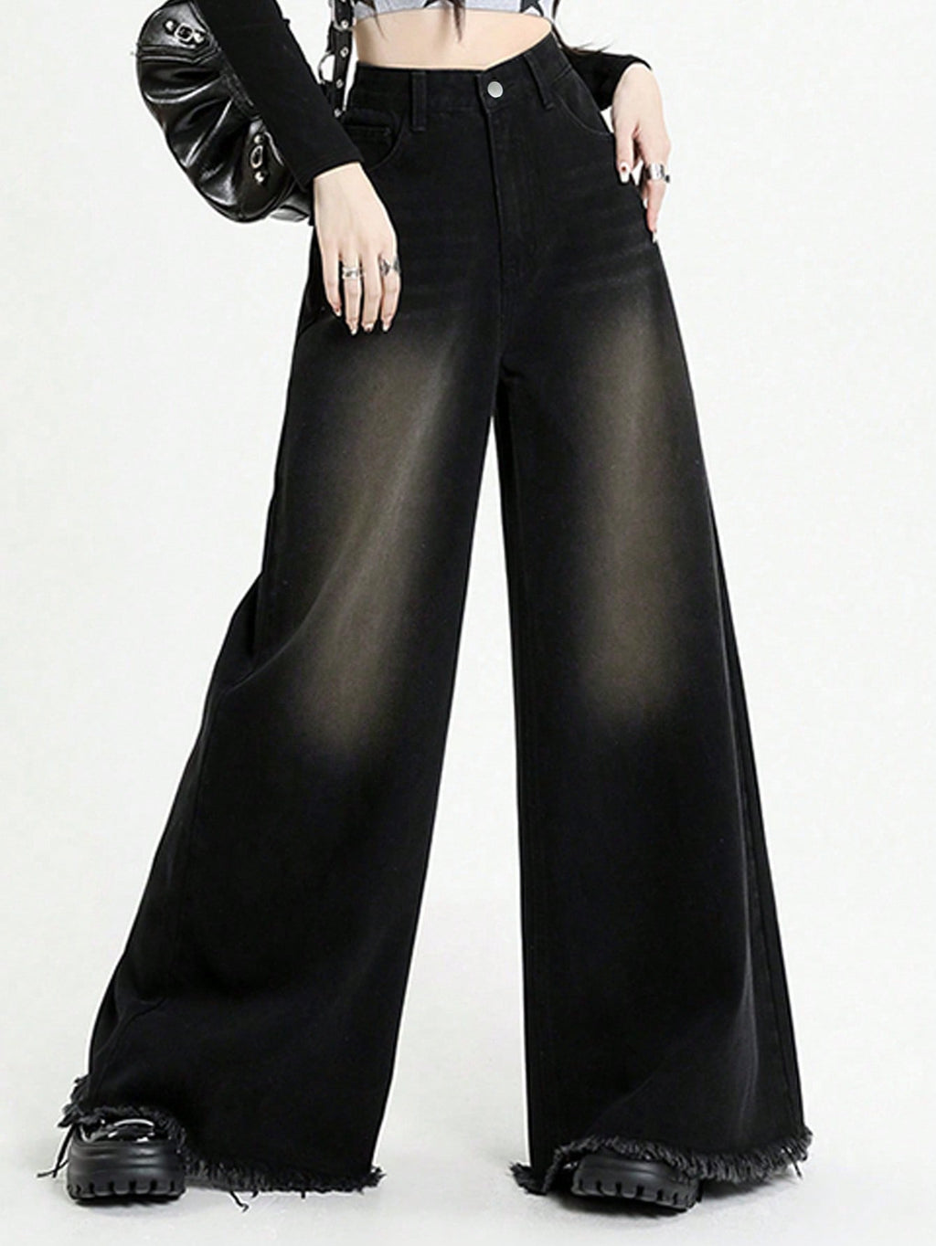 Black Flame Extra Wide Jeans