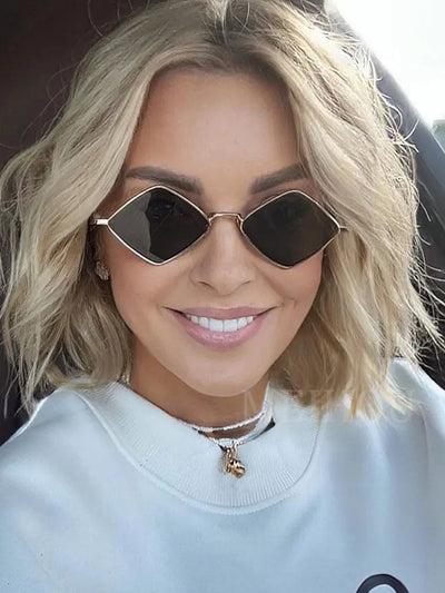 Metal Diamond Retro Sunglasses