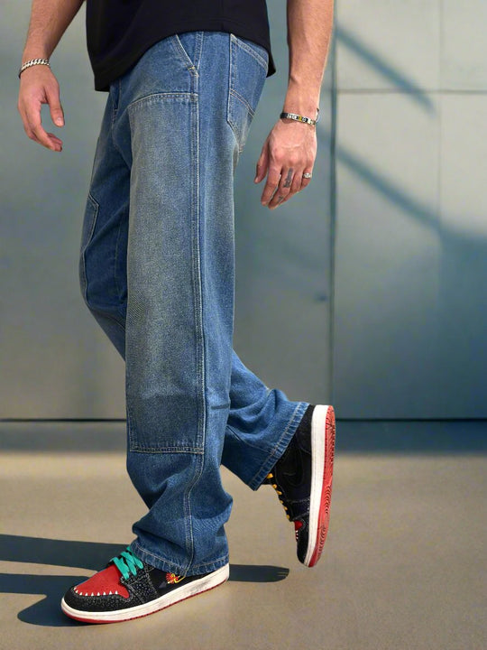 FOUNDOUR DENIM WORK PANTS 34 Blue Heavy Duty Denim Work Trousers