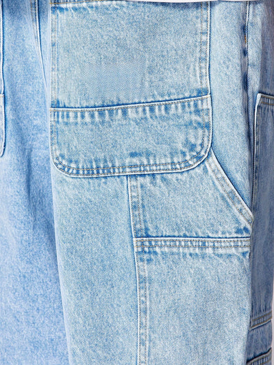 Blue Stone Wash Carpenter Baggy Jeans