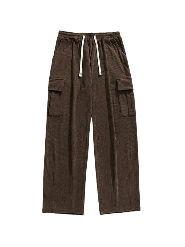 Casual Corduroy Flap Pocket Cargo Pants