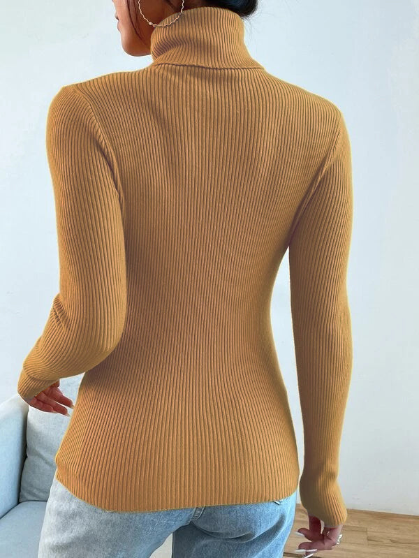 Polo High Neck Rib top