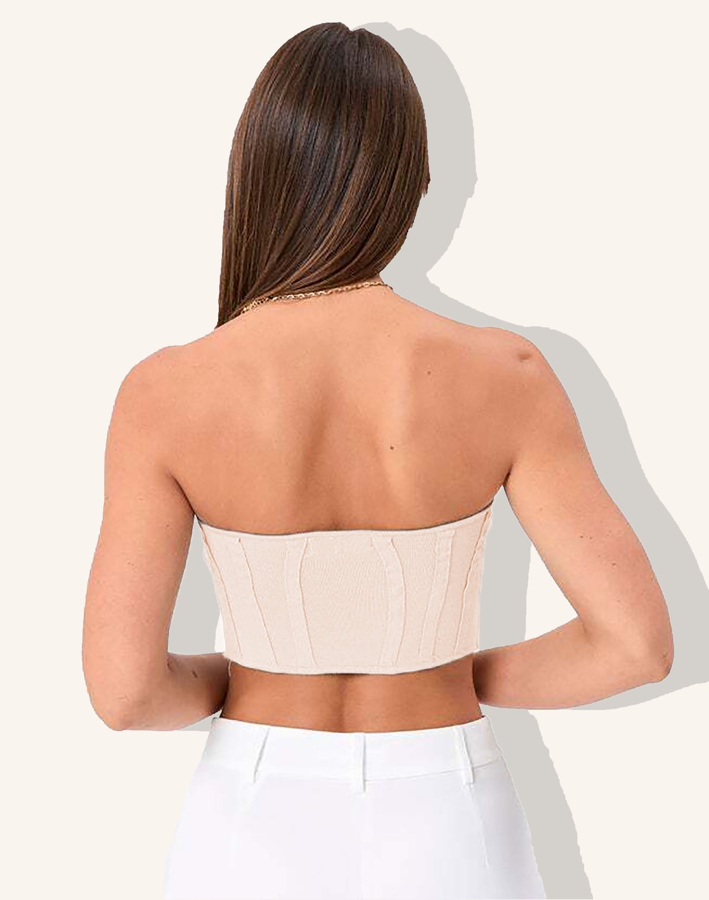 Ivory Bustier Corset Knit Top