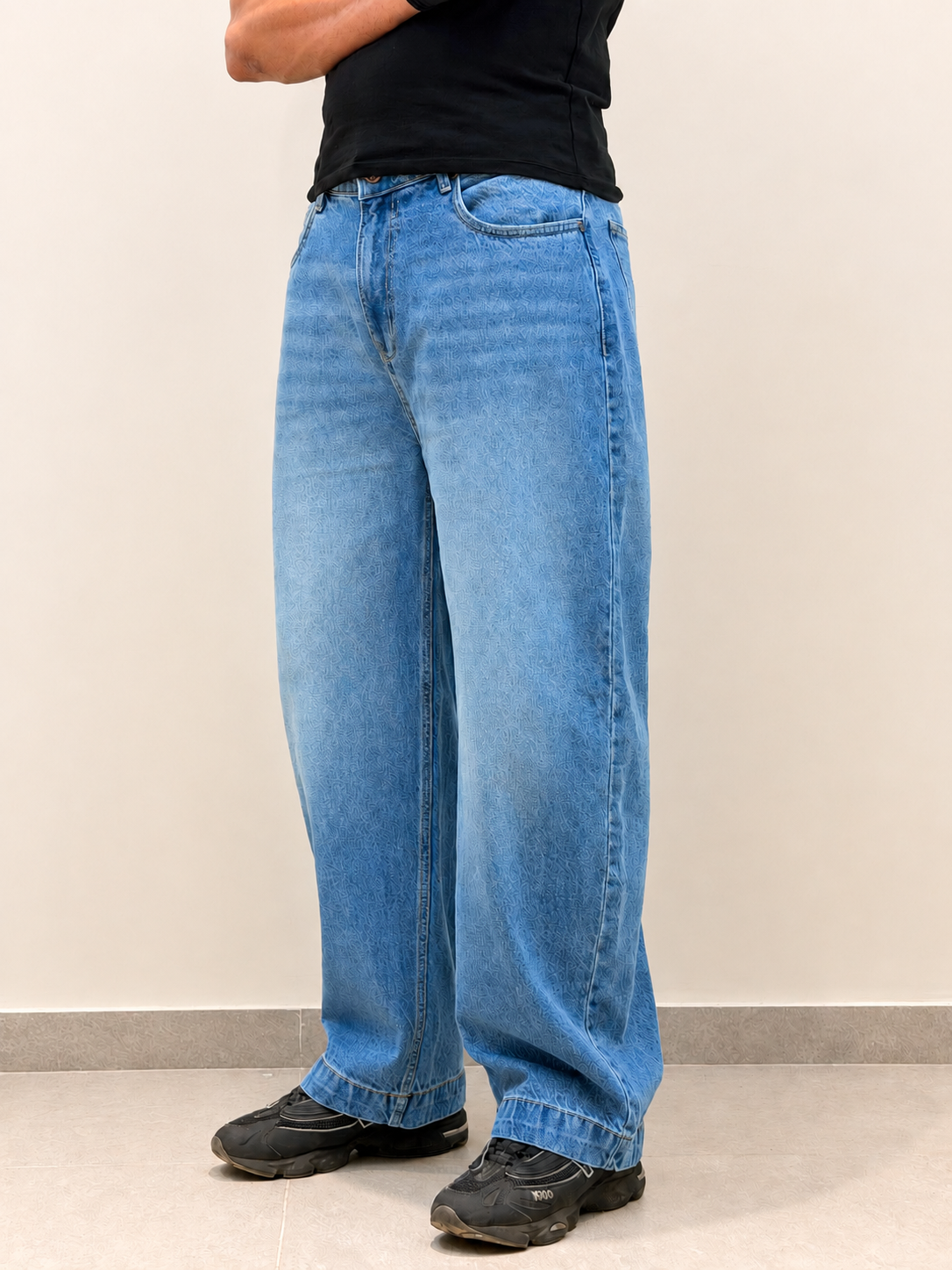 Glitch Blue Japan Baggy Jeans