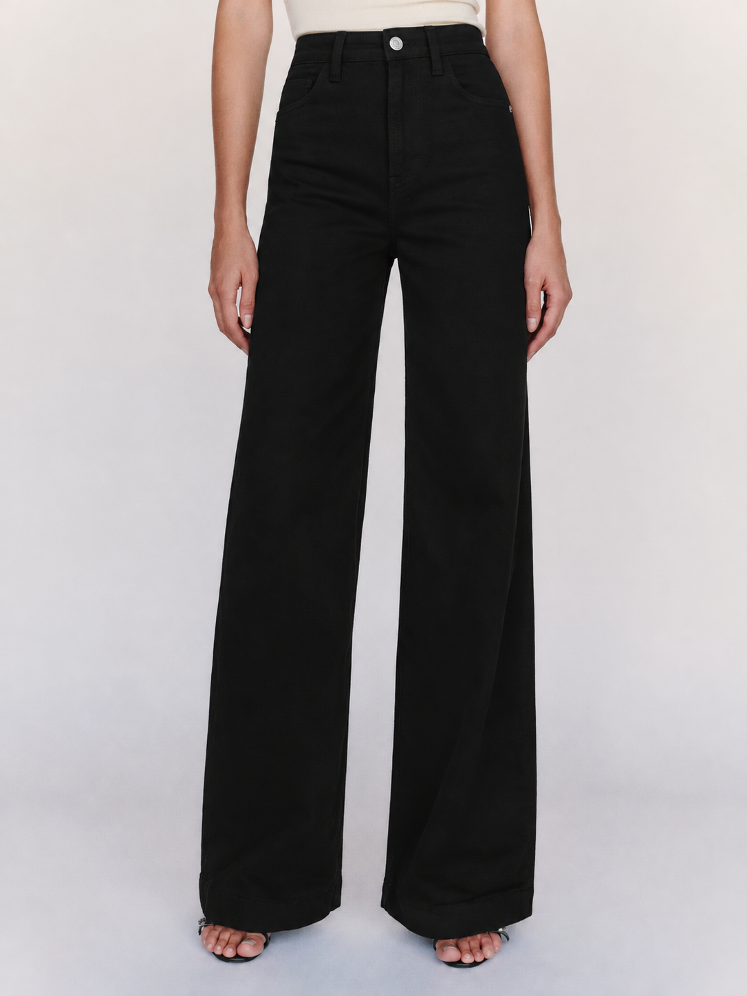 Black Wide Leg High Rise Jeans