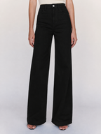 Black Wide Leg High Rise Jeans