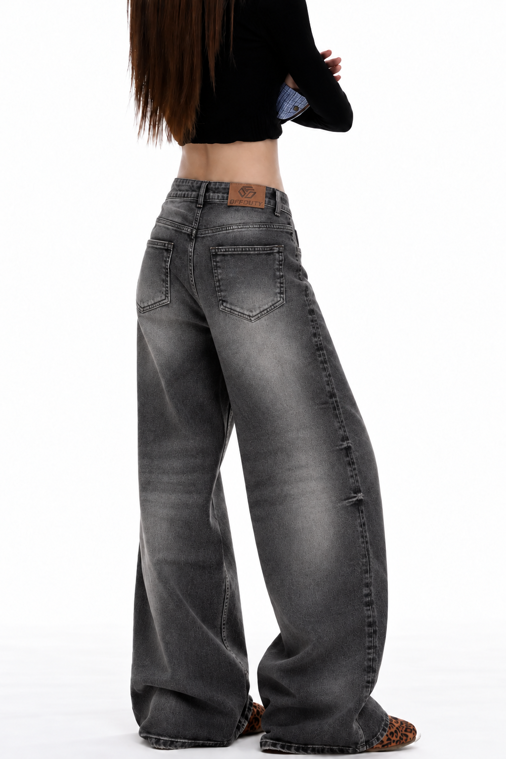 Burnt Frequency Wash Baggy Jeans