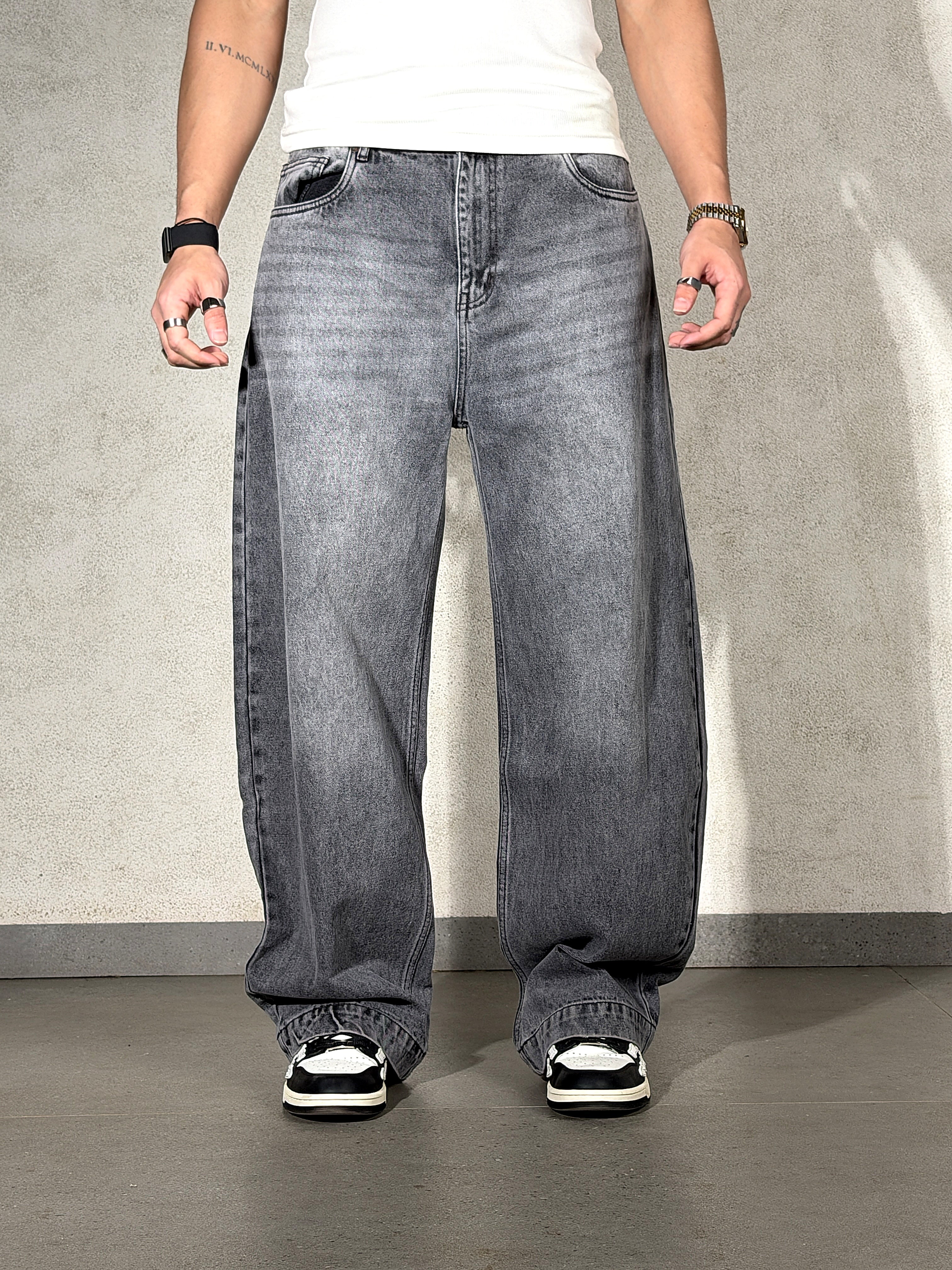 Stoned Grey Japan Baggy Jeans