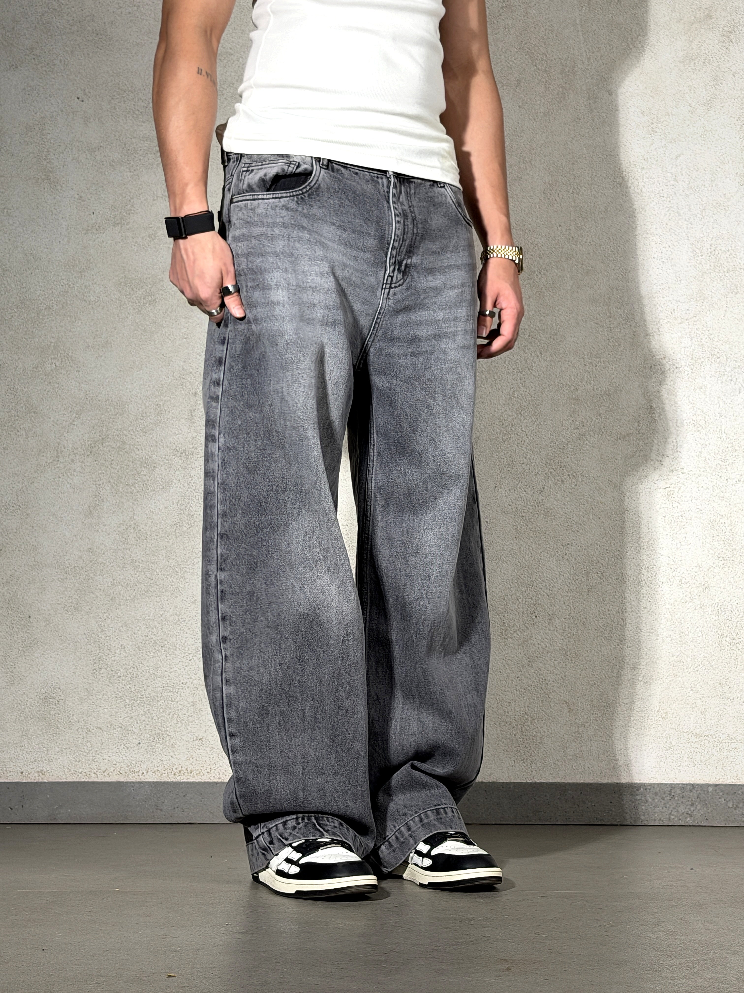 Stoned Grey Japan Baggy Jeans