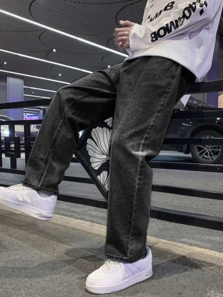 Ash Black Baggy Fit Rigid Jeans