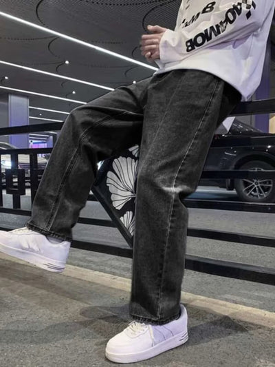 Ash Black Baggy Fit Rigid Jeans
