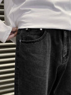 Ash Black Baggy Fit Rigid Jeans