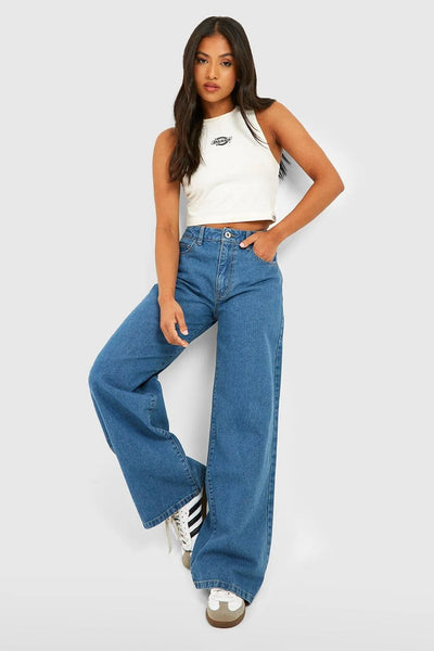 Wide Leg High Rise Jeans