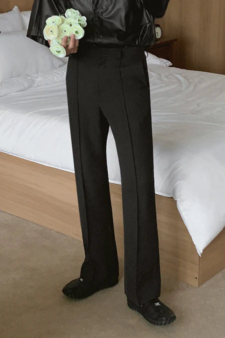 Straight Korean Pin-Tuck Pants