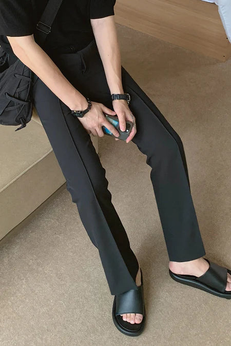 Straight Korean Pin-Tuck Pants