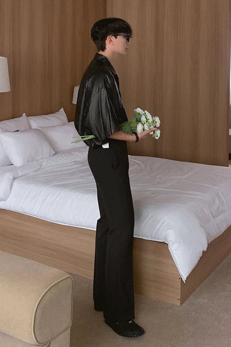 Straight Korean Pin-Tuck Pants