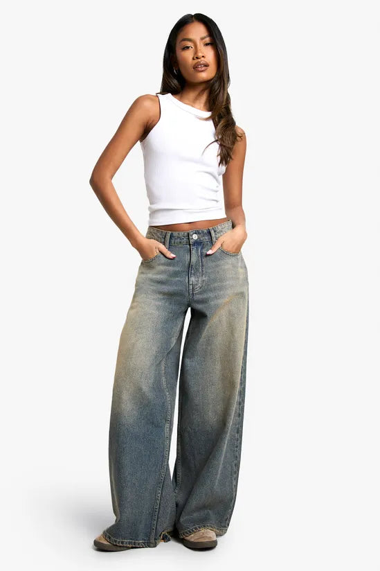 Fade Dusk Blue Wide Leg Jeans