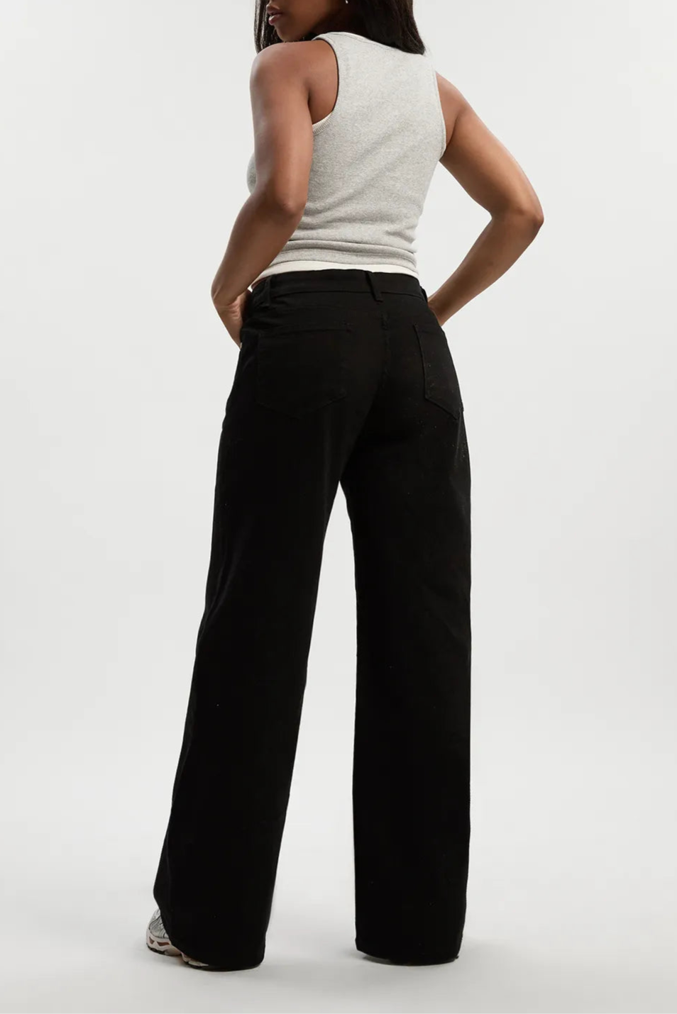 Black Wide Leg High Rise Jeans