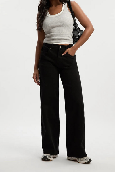 Black Wide Leg High Rise Jeans