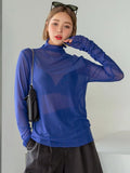 Ruched Sleeve Sheer Top