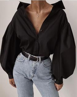 Oversized Pleated Sleeve Shirt