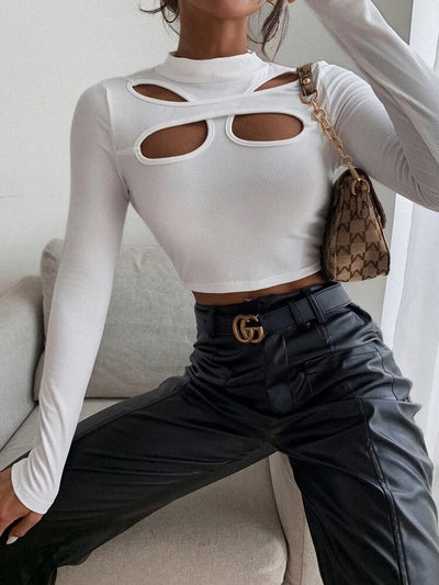 Fancy White Cut Out Top