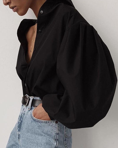 Oversized Pleated Sleeve Shirt