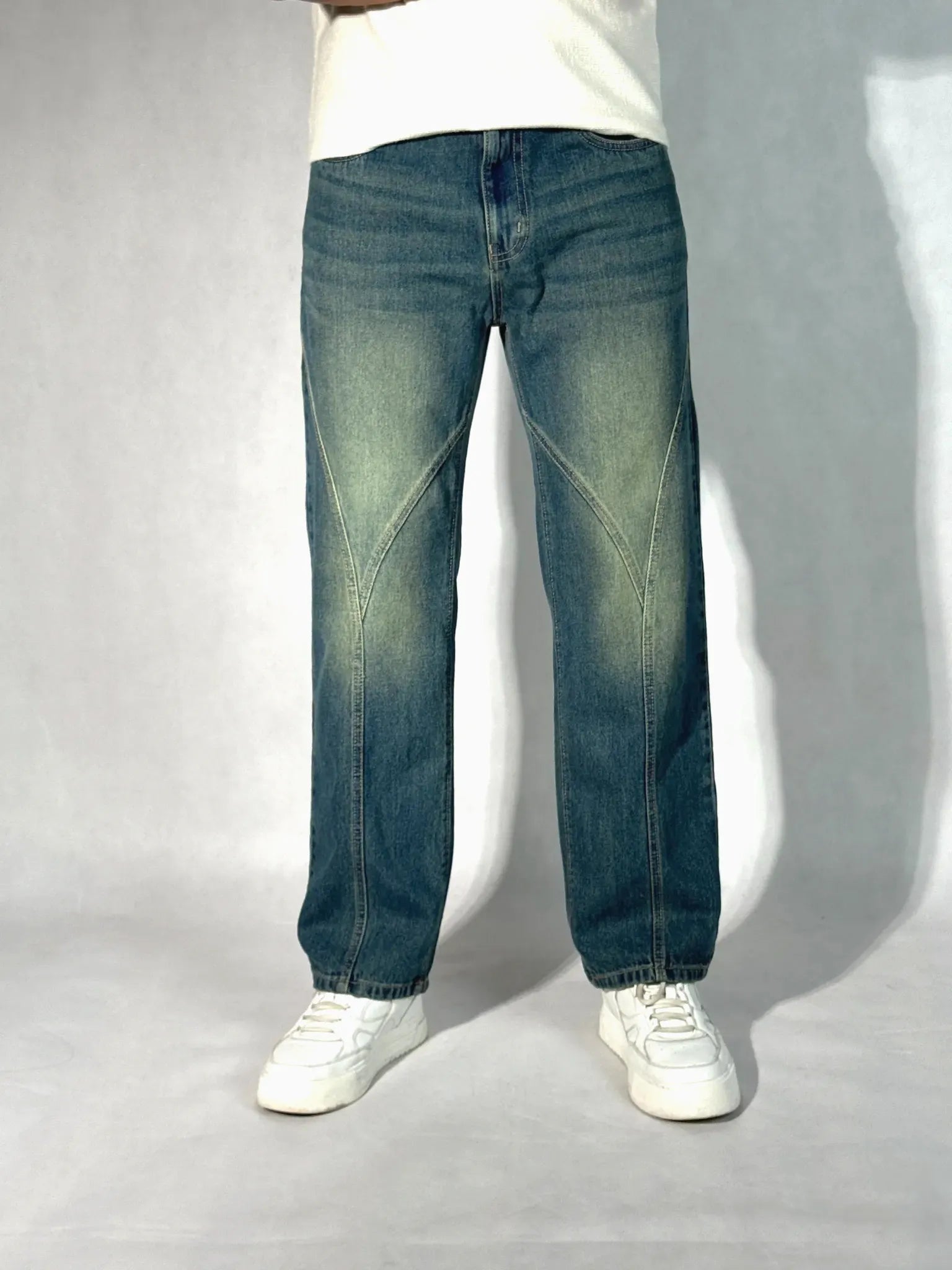 Subtle Fade Blue Straight Fit Jeans
