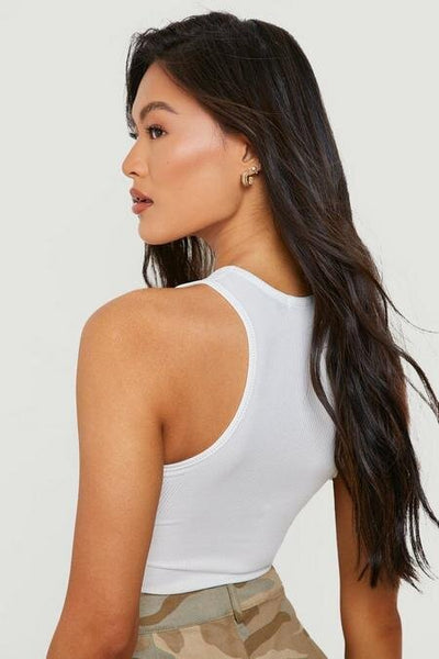 Racer Neck Cutout Sleeveless Bodysuit