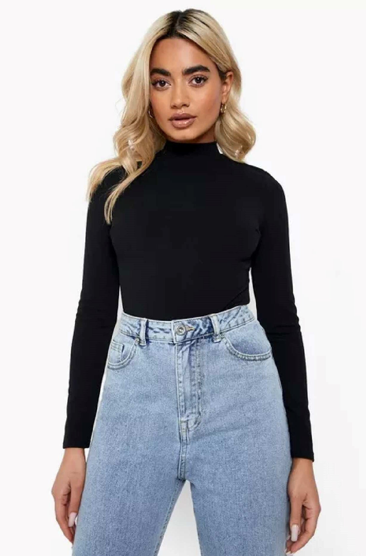 Super Hot Black Open Back Bodysuit