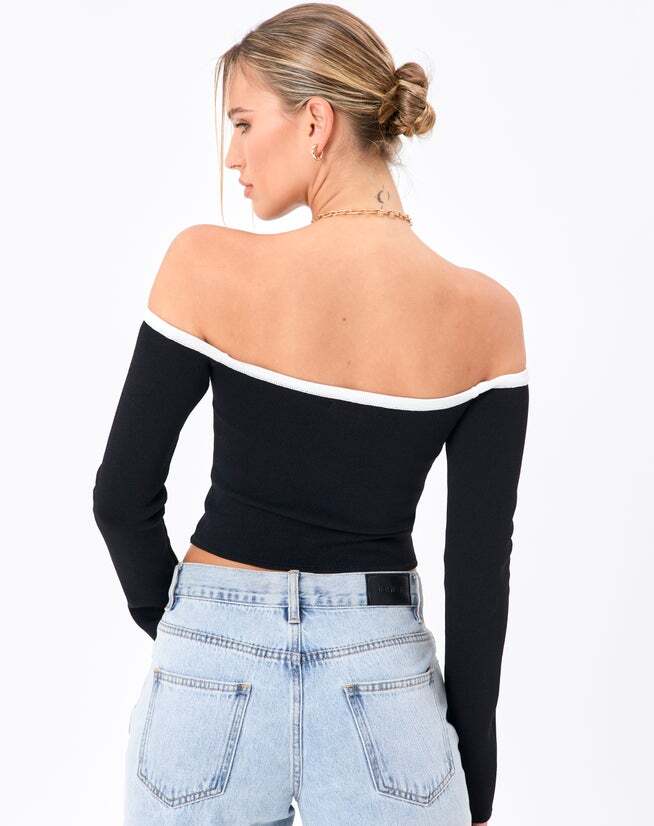 Black Off Shoulder Corset Top