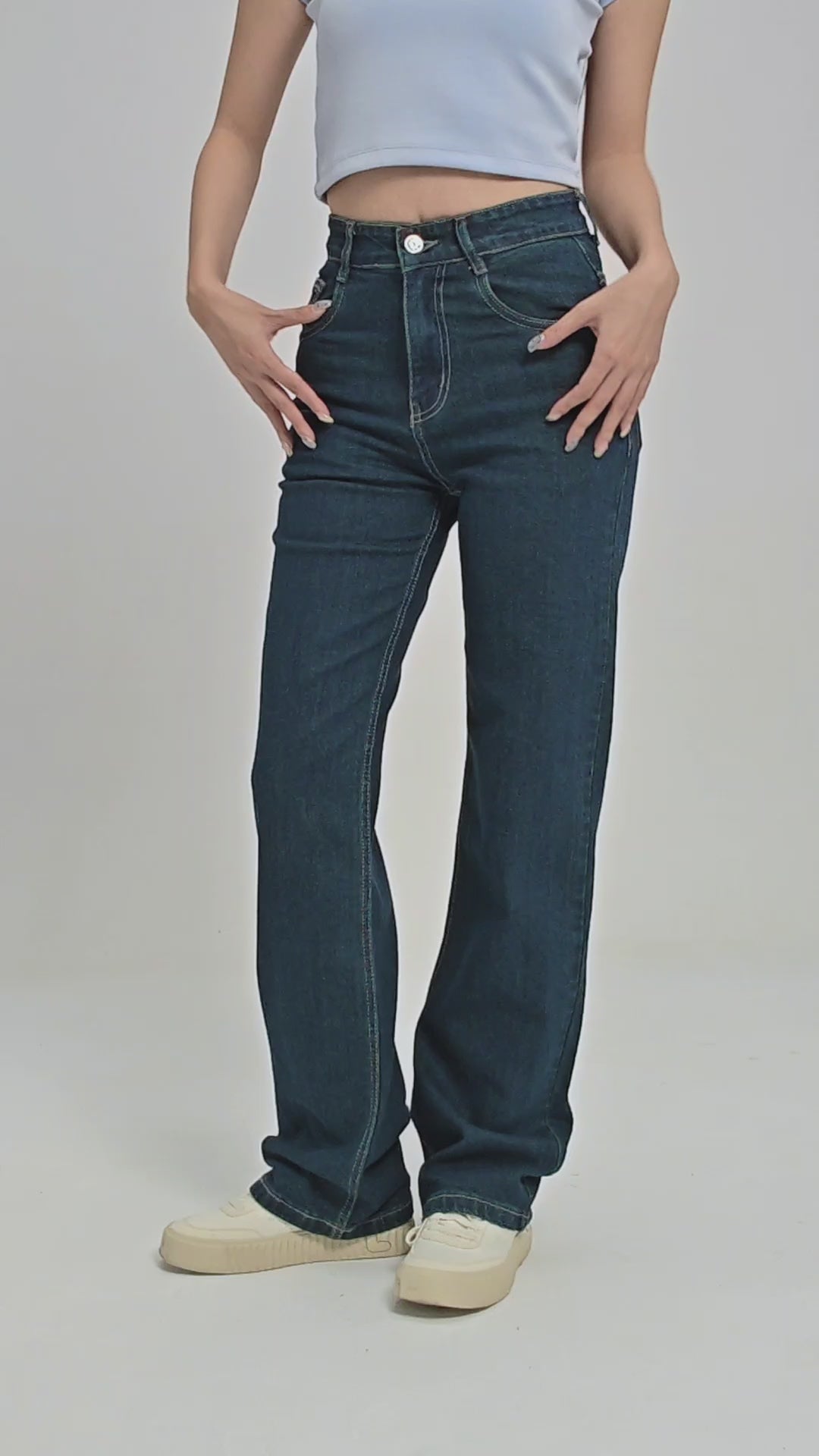 Cosmic Blue Dad Fit Straight Jeans