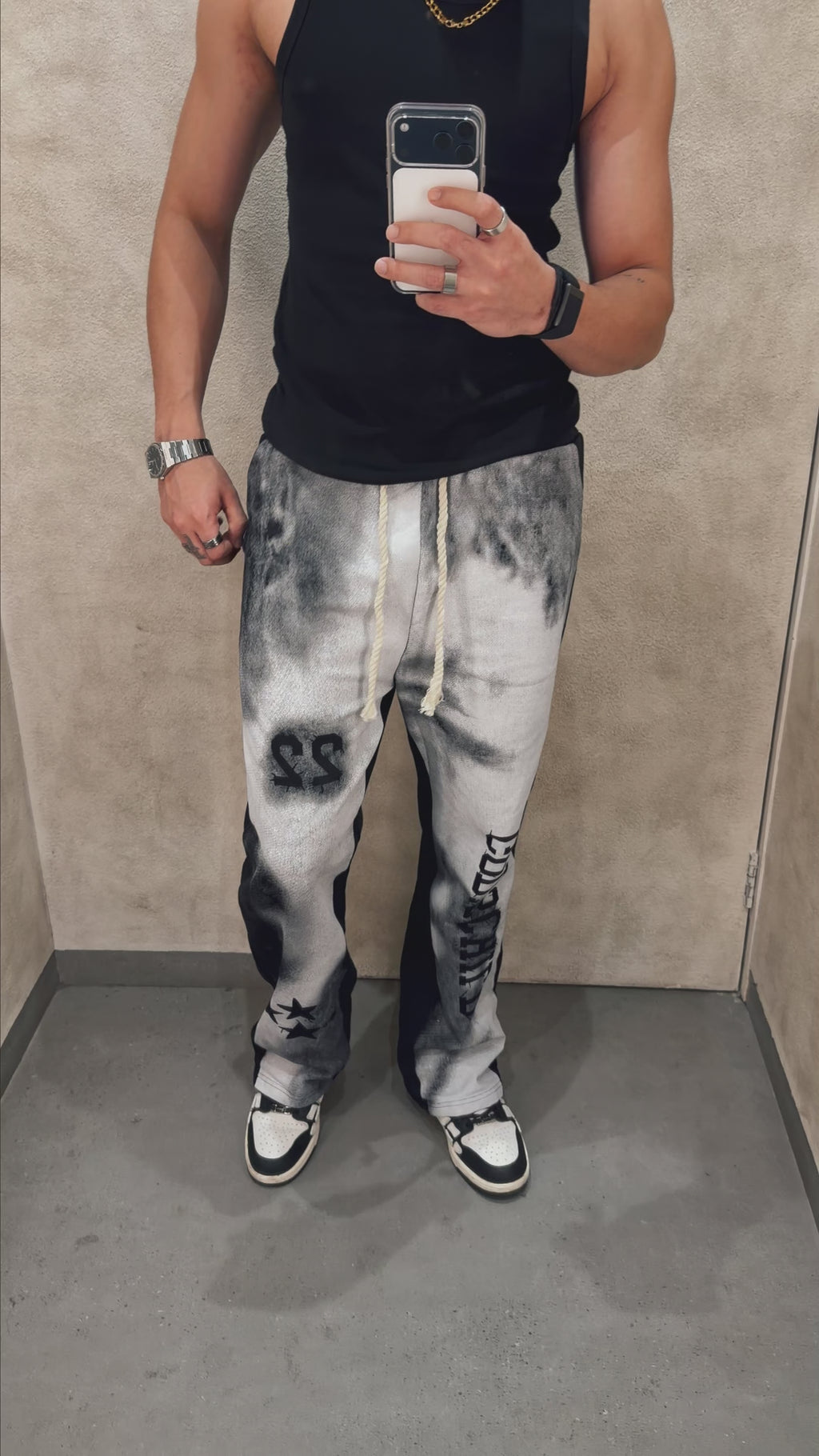black printed