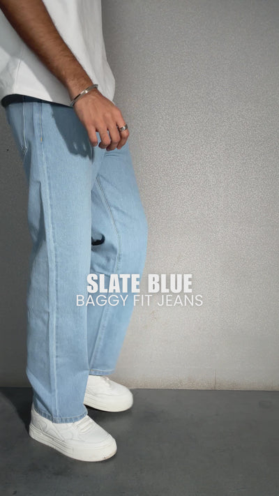 Slate Blue Baggy Fit Rigid jeans