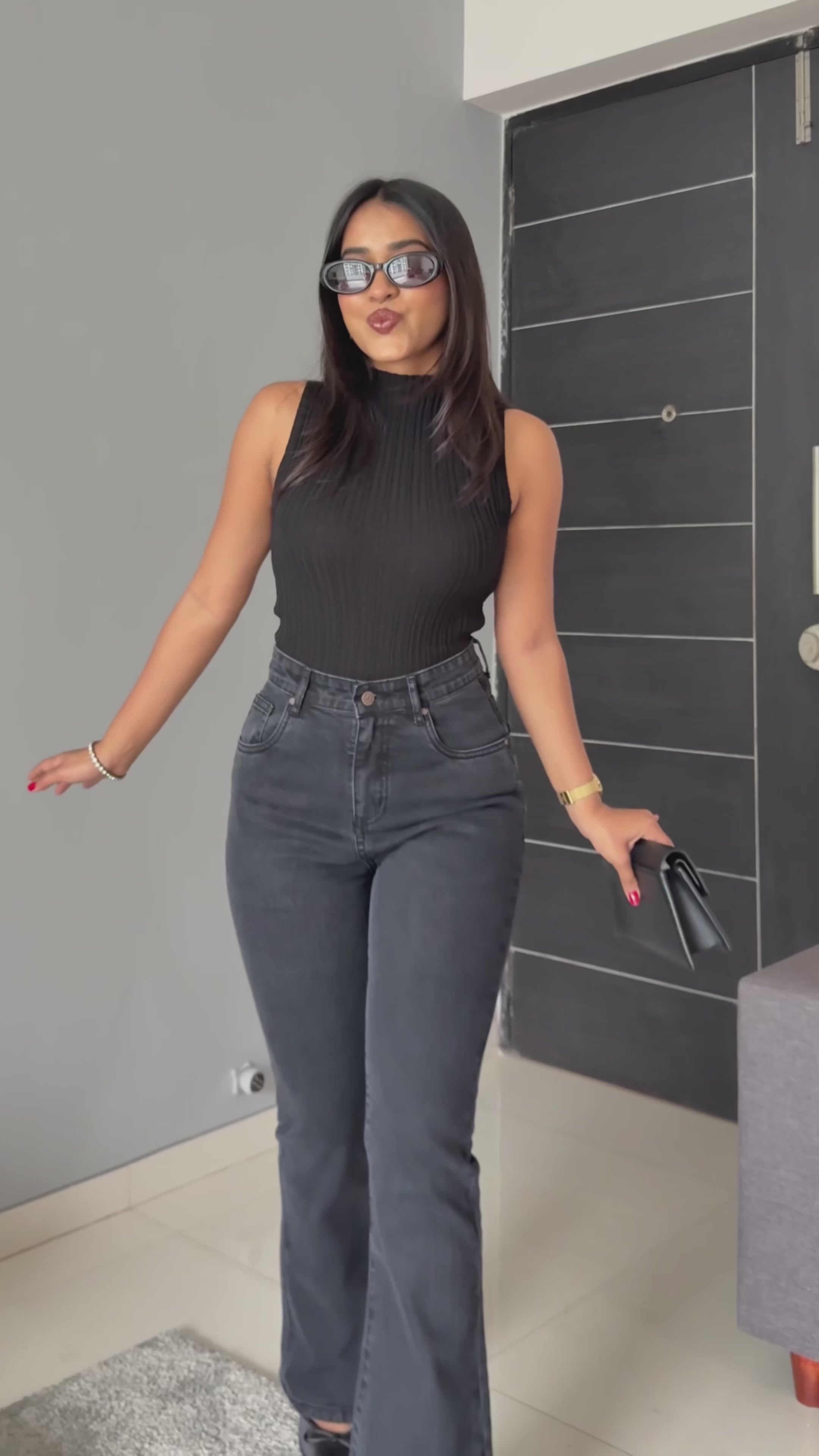 Noir Femme Bootcut Jeans