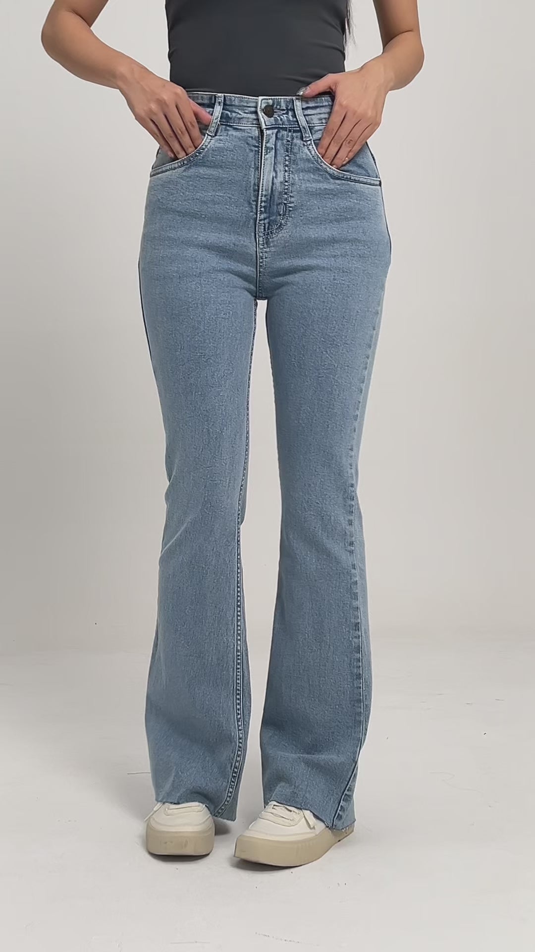 Blue Glow Wave Bootcut Jeans