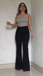 Black Bootcut Flare High Waist Jeans