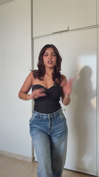 Blackish Super Rise Straight Leg Jeans