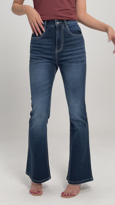 Deep Blue Flare Bootcut Jeans