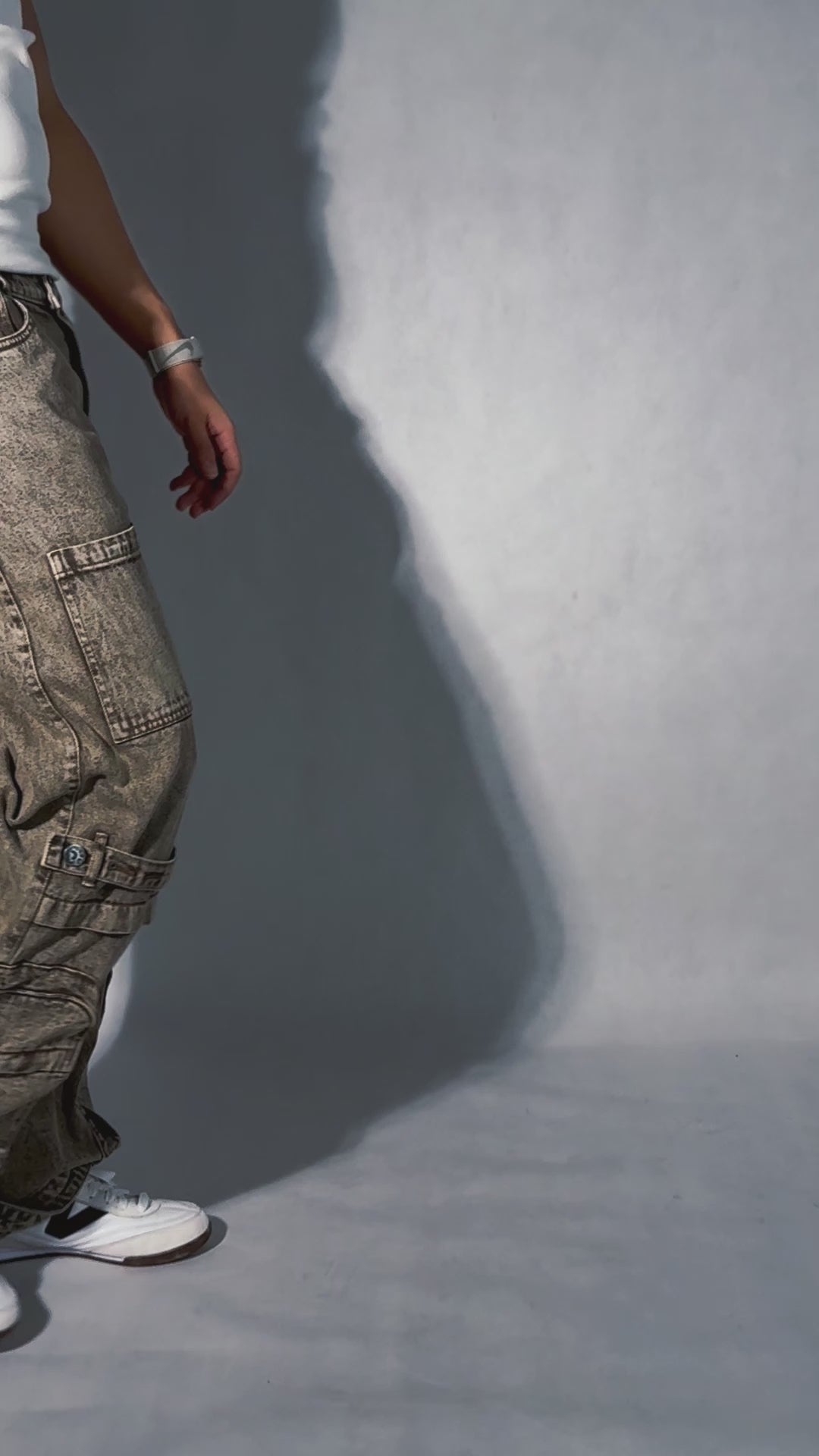 Driftwood Brown Utility Balloon Jeans