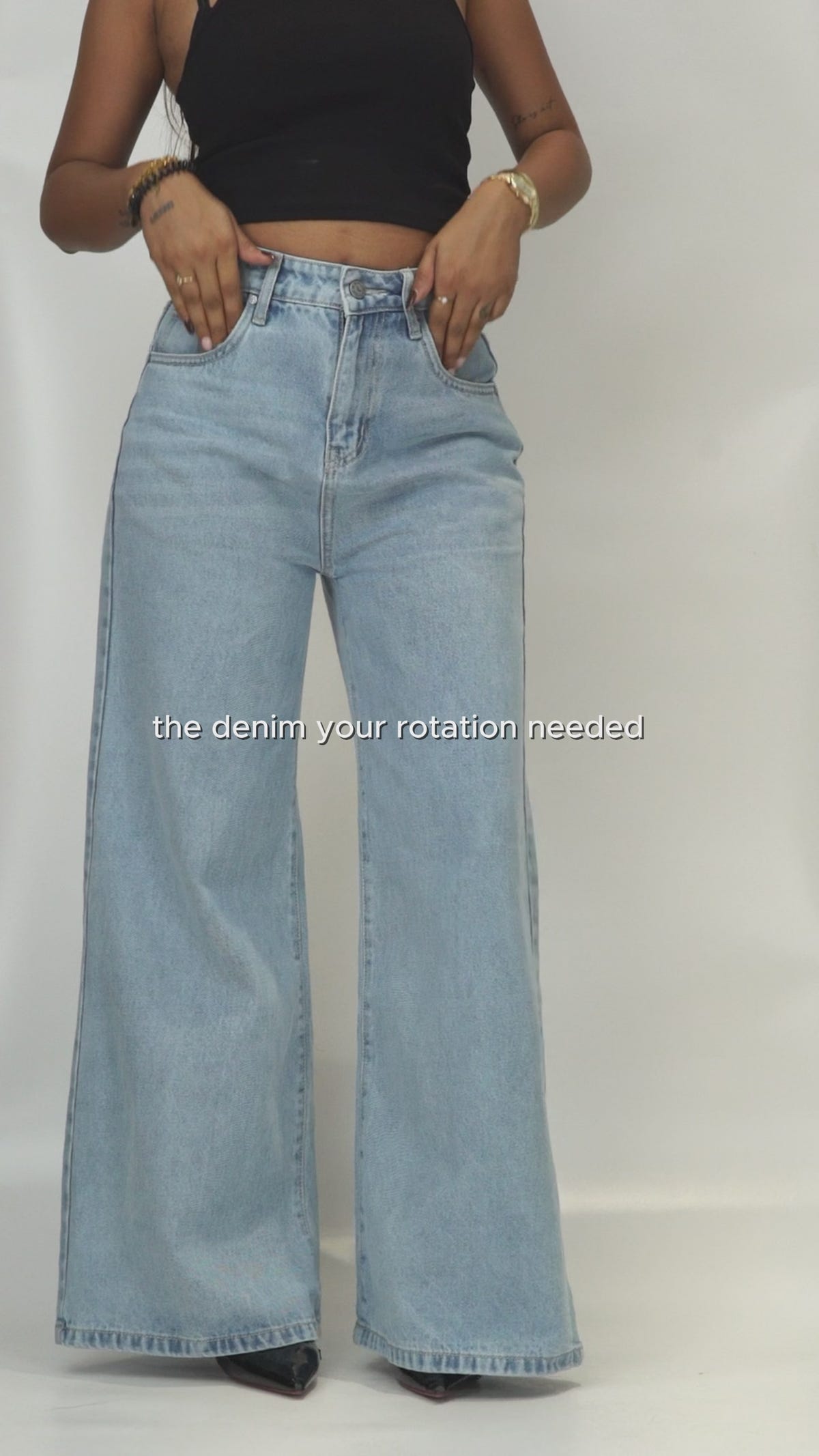 Malibu Blue Fade Wide Jeans