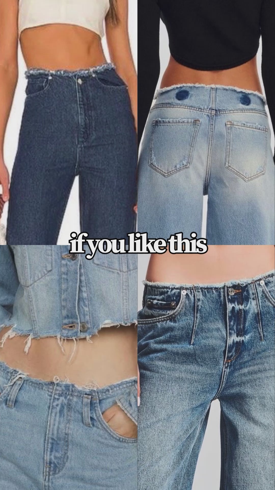 Grunge Edge Double Button High-Waisted Denim