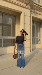 Blue Aura Low Waist Flare Jeans