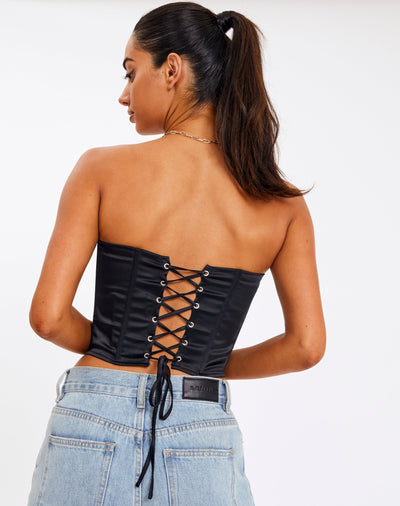 Vintage Satin Corset Boning Tube Top