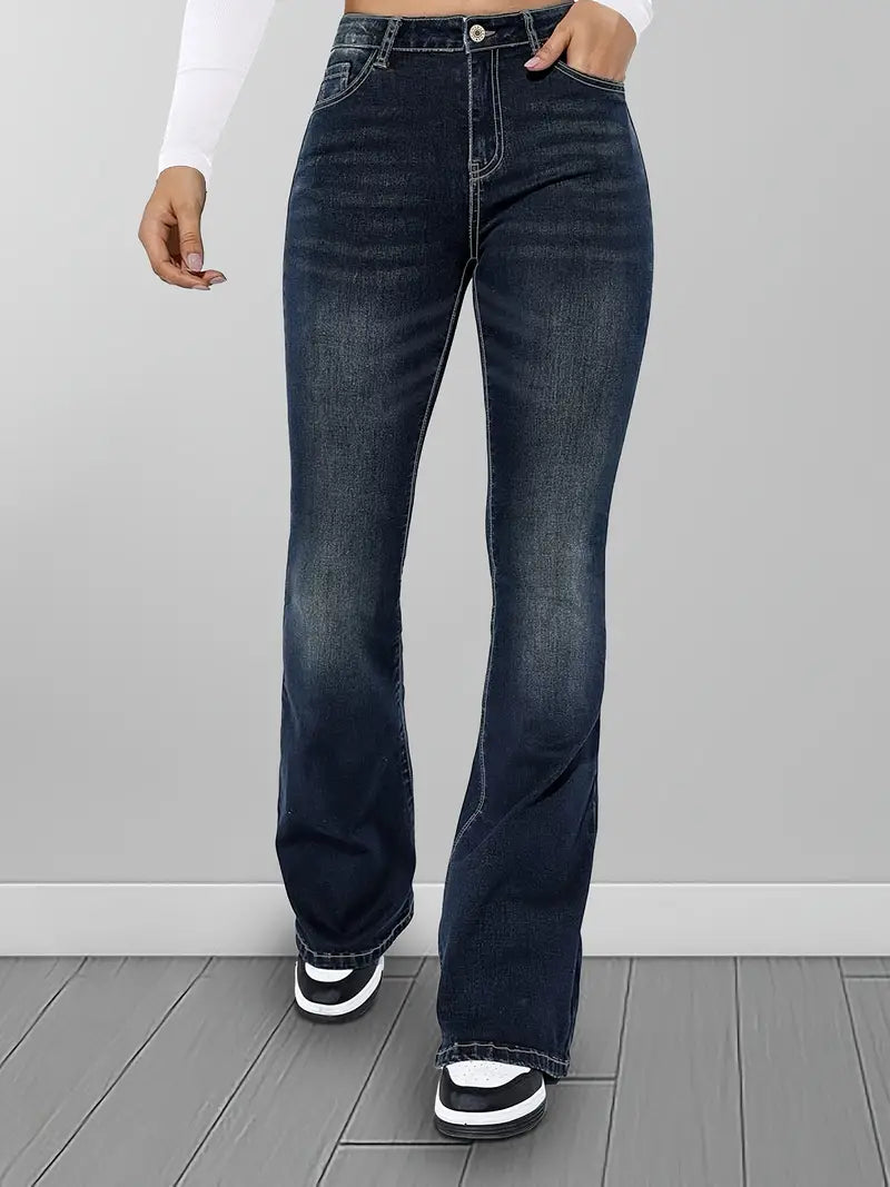 Deep Blue Flare Bootcut Jeans