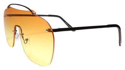 Oversized Rimless Aviator Sunglasses