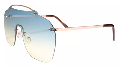 Oversized Rimless Aviator Sunglasses