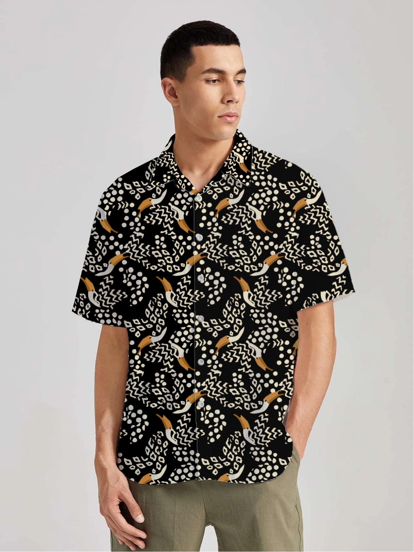 Abstract toucan short sleeve shirt
