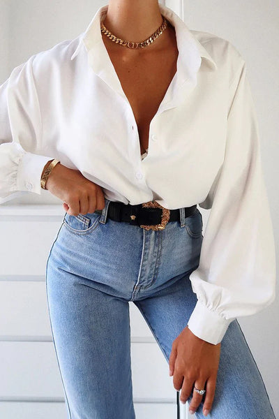 Oversized Pleated Sleeve Shirt