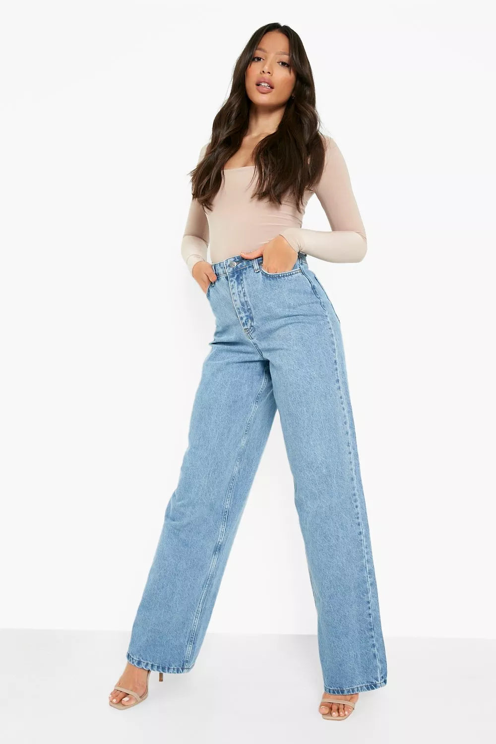 Wide Leg High Rise Jeans#N#– Offduty India